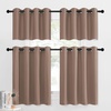 image:imageNICETOWN Kitchen Tiers Curtains for Small Window Bathroom 52 W x 30 L  Peacock Teal Blackout Thermal Insulated Grommet Curtains for Basement Short RV Camper 2 PanelsCappuccino
