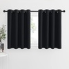 image:imageNICETOWN Kitchen Tiers Curtains for Small Window Bathroom 52 W x 30 L  Peacock Teal Blackout Thermal Insulated Grommet Curtains for Basement Short RV Camper 2 PanelsBlack