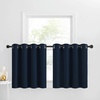 image:imageNICETOWN Kitchen Tiers Curtains for Small Window Bathroom 52 W x 30 L  Peacock Teal Blackout Thermal Insulated Grommet Curtains for Basement Short RV Camper 2 PanelsNavy
