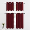 image:imageNICETOWN Kitchen Tiers Curtains for Small Window Bathroom 52 W x 30 L  Peacock Teal Blackout Thermal Insulated Grommet Curtains for Basement Short RV Camper 2 PanelsBurgundy