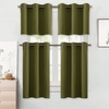 image:imageNICETOWN Kitchen Tiers Curtains for Small Window Bathroom 52 W x 30 L  Peacock Teal Blackout Thermal Insulated Grommet Curtains for Basement Short RV Camper 2 PanelsOlive Green