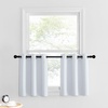 image:imageNICETOWN Kitchen Tiers Curtains for Small Window Bathroom 52 W x 30 L  Peacock Teal Blackout Thermal Insulated Grommet Curtains for Basement Short RV Camper 2 PanelsGreyish White