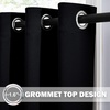 image:imageNICETOWN Kitchen Tiers Curtains for Small Window Bathroom 52 W x 30 L  Peacock Teal Blackout Thermal Insulated Grommet Curtains for Basement Short RV Camper 2 PanelsBlack