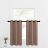 image:imageNICETOWN Kitchen Tiers Curtains for Small Window Bathroom 52 W x 30 L  Peacock Teal Blackout Thermal Insulated Grommet Curtains for Basement Short RV Camper 2 PanelsCappuccino