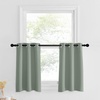 image:imageNICETOWN Kitchen Tiers Curtains for Small Window Bathroom 52 W x 30 L  Peacock Teal Blackout Thermal Insulated Grommet Curtains for Basement Short RV Camper 2 PanelsGreyish Green