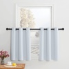 image:imageNICETOWN Kitchen Tiers Curtains for Small Window Bathroom 52 W x 30 L  Peacock Teal Blackout Thermal Insulated Grommet Curtains for Basement Short RV Camper 2 PanelsGreyish White