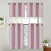 image:imageNICETOWN Kitchen Tiers Curtains for Small Window Bathroom 52 W x 30 L  Peacock Teal Blackout Thermal Insulated Grommet Curtains for Basement Short RV Camper 2 PanelsBaby Pink