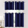image:imageNICETOWN Kitchen Tiers Curtains for Small Window Bathroom 52 W x 30 L  Peacock Teal Blackout Thermal Insulated Grommet Curtains for Basement Short RV Camper 2 PanelsNavy Blue