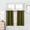 image:imageNICETOWN Kitchen Tiers Curtains for Small Window Bathroom 52 W x 30 L  Peacock Teal Blackout Thermal Insulated Grommet Curtains for Basement Short RV Camper 2 PanelsOlive Green