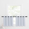 image:imageNICETOWN Kitchen Tiers Curtains for Small Window Bathroom 52 W x 30 L  Peacock Teal Blackout Thermal Insulated Grommet Curtains for Basement Short RV Camper 2 PanelsGreyish White
