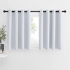 image:imageNICETOWN Kitchen Tiers Curtains for Small Window Bathroom 52 W x 30 L  Peacock Teal Blackout Thermal Insulated Grommet Curtains for Basement Short RV Camper 2 PanelsGreyish White