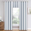 image:imageNICETOWN Kitchen Tiers Curtains for Small Window Bathroom 52 W x 30 L  Peacock Teal Blackout Thermal Insulated Grommet Curtains for Basement Short RV Camper 2 PanelsGreyish White