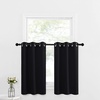 image:imageNICETOWN Kitchen Tiers Curtains for Small Window Bathroom 52 W x 30 L  Peacock Teal Blackout Thermal Insulated Grommet Curtains for Basement Short RV Camper 2 PanelsBlack