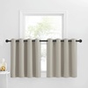 image:imageNICETOWN Kitchen Tiers Curtains for Small Window Bathroom 52 W x 30 L  Peacock Teal Blackout Thermal Insulated Grommet Curtains for Basement Short RV Camper 2 PanelsNatural