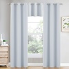 image:imageNICETOWN Kitchen Tiers Curtains for Small Window Bathroom 52 W x 30 L  Peacock Teal Blackout Thermal Insulated Grommet Curtains for Basement Short RV Camper 2 PanelsGreyish White