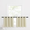 image:imageNICETOWN Kitchen Tiers Curtains for Small Window Bathroom 52 W x 30 L  Peacock Teal Blackout Thermal Insulated Grommet Curtains for Basement Short RV Camper 2 PanelsLight Beige