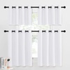 image:imageNICETOWN Kitchen Tiers Curtains for Small Window Bathroom 52 W x 30 L  Peacock Teal Blackout Thermal Insulated Grommet Curtains for Basement Short RV Camper 2 PanelsWhite