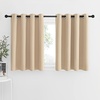 image:imageNICETOWN Kitchen Tiers Curtains for Small Window Bathroom 52 W x 30 L  Peacock Teal Blackout Thermal Insulated Grommet Curtains for Basement Short RV Camper 2 PanelsBiscotti Beige