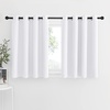 image:imageNICETOWN Kitchen Tiers Curtains for Small Window Bathroom 52 W x 30 L  Peacock Teal Blackout Thermal Insulated Grommet Curtains for Basement Short RV Camper 2 PanelsWhite