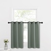 image:imageNICETOWN Kitchen Tiers Curtains for Small Window Bathroom 52 W x 30 L  Peacock Teal Blackout Thermal Insulated Grommet Curtains for Basement Short RV Camper 2 PanelsGreyish Green