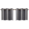 image:imageNICETOWN Kitchen Tiers Curtains for Small Window Bathroom 52 W x 30 L  Peacock Teal Blackout Thermal Insulated Grommet Curtains for Basement Short RV Camper 2 PanelsGrey