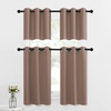 image:imageNICETOWN Kitchen Tiers Curtains for Small Window Bathroom 52 W x 30 L  Peacock Teal Blackout Thermal Insulated Grommet Curtains for Basement Short RV Camper 2 PanelsCappuccino