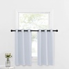 image:imageNICETOWN Kitchen Tiers Curtains for Small Window Bathroom 52 W x 30 L  Peacock Teal Blackout Thermal Insulated Grommet Curtains for Basement Short RV Camper 2 PanelsGreyish White