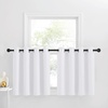 image:imageNICETOWN Kitchen Tiers Curtains for Small Window Bathroom 52 W x 30 L  Peacock Teal Blackout Thermal Insulated Grommet Curtains for Basement Short RV Camper 2 PanelsPure White