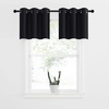 image:imageNICETOWN Kitchen Tiers Curtains for Small Window Bathroom 52 W x 30 L  Peacock Teal Blackout Thermal Insulated Grommet Curtains for Basement Short RV Camper 2 PanelsBlack