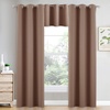image:imageNICETOWN Kitchen Tiers Curtains for Small Window Bathroom 52 W x 30 L  Peacock Teal Blackout Thermal Insulated Grommet Curtains for Basement Short RV Camper 2 PanelsCappuccino