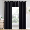 image:imageNICETOWN Kitchen Tiers Curtains for Small Window Bathroom 52 W x 30 L  Peacock Teal Blackout Thermal Insulated Grommet Curtains for Basement Short RV Camper 2 PanelsBlack