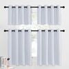 image:imageNICETOWN Kitchen Tiers Curtains for Small Window Bathroom 52 W x 30 L  Peacock Teal Blackout Thermal Insulated Grommet Curtains for Basement Short RV Camper 2 PanelsGreyish White
