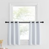 image:imageNICETOWN Kitchen Tiers Curtains for Small Window Bathroom 52 W x 30 L  Peacock Teal Blackout Thermal Insulated Grommet Curtains for Basement Short RV Camper 2 PanelsGreyish White