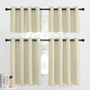 image:imageNICETOWN Kitchen Tiers Curtains for Small Window Bathroom 52 W x 30 L  Peacock Teal Blackout Thermal Insulated Grommet Curtains for Basement Short RV Camper 2 PanelsLight Beige