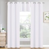 image:imageNICETOWN Kitchen Tiers Curtains for Small Window Bathroom 52 W x 30 L  Peacock Teal Blackout Thermal Insulated Grommet Curtains for Basement Short RV Camper 2 PanelsPure White