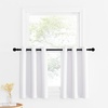 image:imageNICETOWN Kitchen Tiers Curtains for Small Window Bathroom 52 W x 30 L  Peacock Teal Blackout Thermal Insulated Grommet Curtains for Basement Short RV Camper 2 PanelsPure White