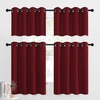 image:imageNICETOWN Kitchen Tiers Curtains for Small Window Bathroom 52 W x 30 L  Peacock Teal Blackout Thermal Insulated Grommet Curtains for Basement Short RV Camper 2 PanelsBurgundy Red