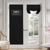 image:imageNICETOWN Lockdown Shade Classroom Curtains Privacy Small Window Curtains 8 x 36 Inch Long French Front Door Shades Tie Up Shades Window Coverings 1 Panel Olive GreenBlack