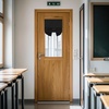 image:imageNICETOWN Lockdown Shade Classroom Curtains Privacy Small Window Curtains 8 x 36 Inch Long French Front Door Shades Tie Up Shades Window Coverings 1 Panel Olive GreenBlack