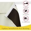 image:imageNICETOWN Lockdown Shade Classroom Curtains Privacy Small Window Curtains 8 x 36 Inch Long French Front Door Shades Tie Up Shades Window Coverings 1 Panel Olive GreenLight Beige