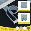 image:imageNICETOWN Lockdown Shade Classroom Curtains Privacy Small Window Curtains 8 x 36 Inch Long French Front Door Shades Tie Up Shades Window Coverings 1 Panel Olive GreenGreyish Blue