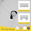 image:imageNICETOWN Lockdown Shade Classroom Curtains Privacy Small Window Curtains 8 x 36 Inch Long French Front Door Shades Tie Up Shades Window Coverings 1 Panel Olive GreenGreyish White