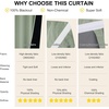image:imageNICETOWN Lockdown Shade Classroom Curtains Privacy Small Window Curtains 8 x 36 Inch Long French Front Door Shades Tie Up Shades Window Coverings 1 Panel Olive GreenSage Green