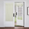 image:imageNICETOWN Lockdown Shade Classroom Curtains Privacy Small Window Curtains 8 x 36 Inch Long French Front Door Shades Tie Up Shades Window Coverings 1 Panel Olive GreenLight Beige