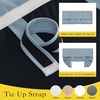 image:imageNICETOWN Lockdown Shade Classroom Curtains Privacy Small Window Curtains 8 x 36 Inch Long French Front Door Shades Tie Up Shades Window Coverings 1 Panel Olive GreenGreyish Blue