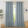 image:imageNICETOWN Semi Sheer Linen Burlap Curtains for Windows 96 inch Length 2 Panels Grommet Semi Sheer Balance Privacy Added with Light Filtering Vertical Drapes for BedroomLiving Room W55 x L96Stone Blue