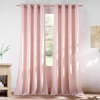 image:imageNICETOWN Semi Sheer Linen Burlap Curtains for Windows 96 inch Length 2 Panels Grommet Semi Sheer Balance Privacy Added with Light Filtering Vertical Drapes for BedroomLiving Room W55 x L96Light Pink