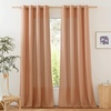 image:imageNICETOWN Semi Sheer Linen Burlap Curtains for Windows 96 inch Length 2 Panels Grommet Semi Sheer Balance Privacy Added with Light Filtering Vertical Drapes for BedroomLiving Room W55 x L96Burnt Orange