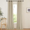 image:imageNICETOWN Semi Sheer Linen Burlap Curtains for Windows 96 inch Length 2 Panels Grommet Semi Sheer Balance Privacy Added with Light Filtering Vertical Drapes for BedroomLiving Room W55 x L96Angora