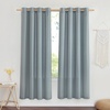 image:imageNICETOWN Semi Sheer Linen Burlap Curtains for Windows 96 inch Length 2 Panels Grommet Semi Sheer Balance Privacy Added with Light Filtering Vertical Drapes for BedroomLiving Room W55 x L96Stone Blue